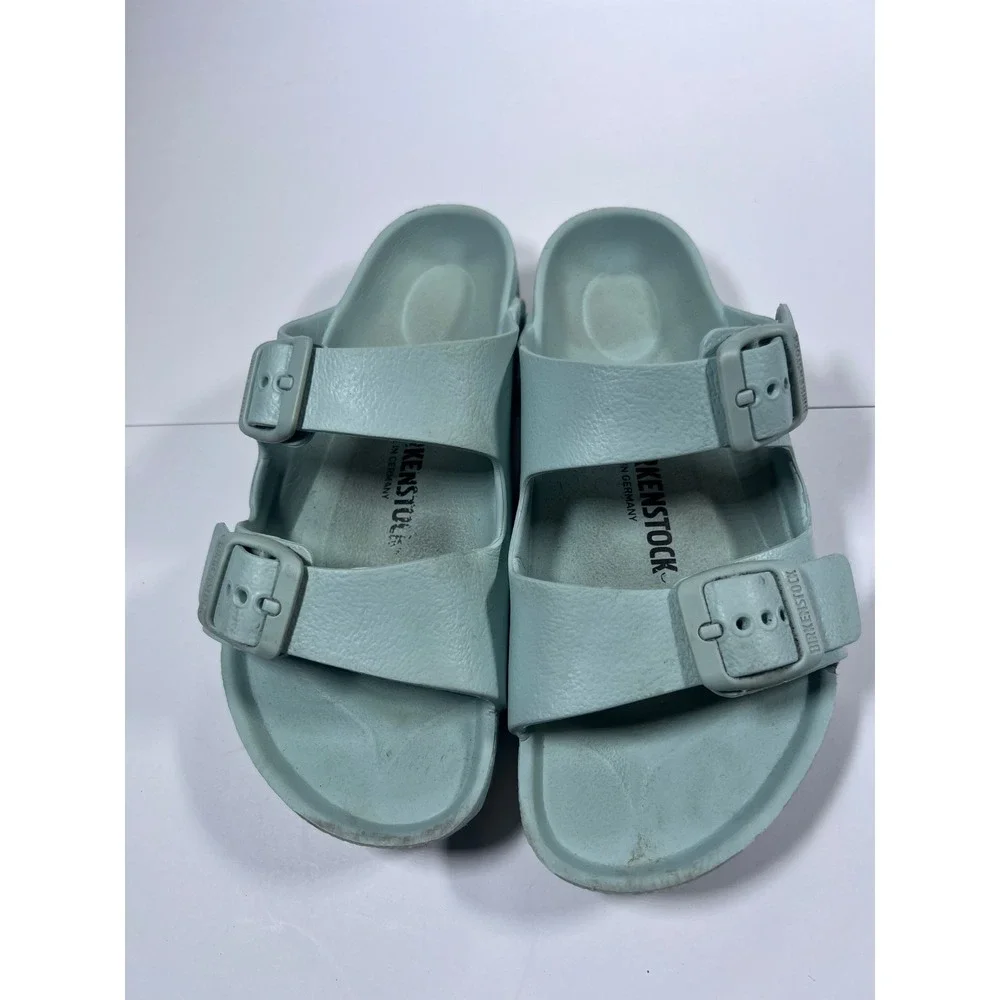 Birkenstock Arizona EVA Kids 31 Seafoam Blue Waterproof Two Strap Slide Sandals